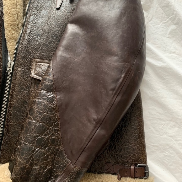 Leather bomber jacket